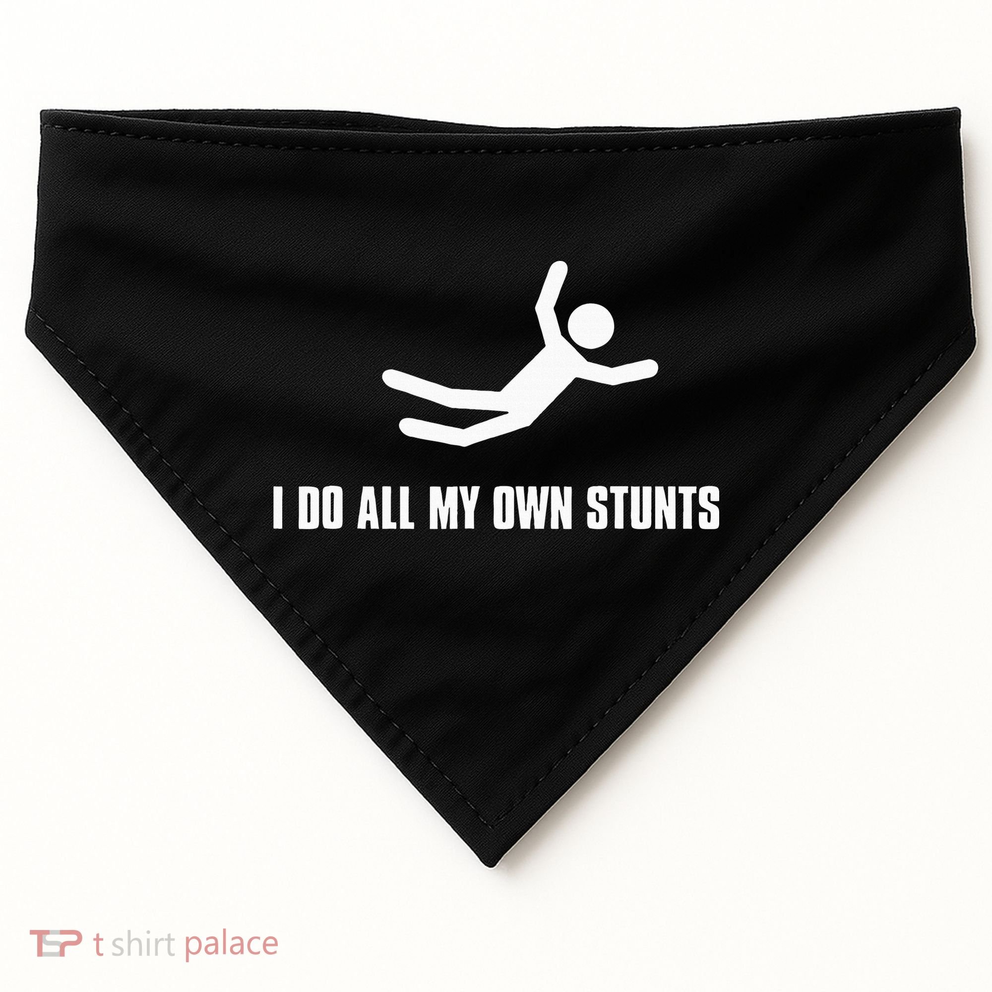 I Do All My Own Stunts Dark USA-Made Doggie Bandana