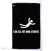 I Do All My Own Stunts Dark Golf Towel thumb 0