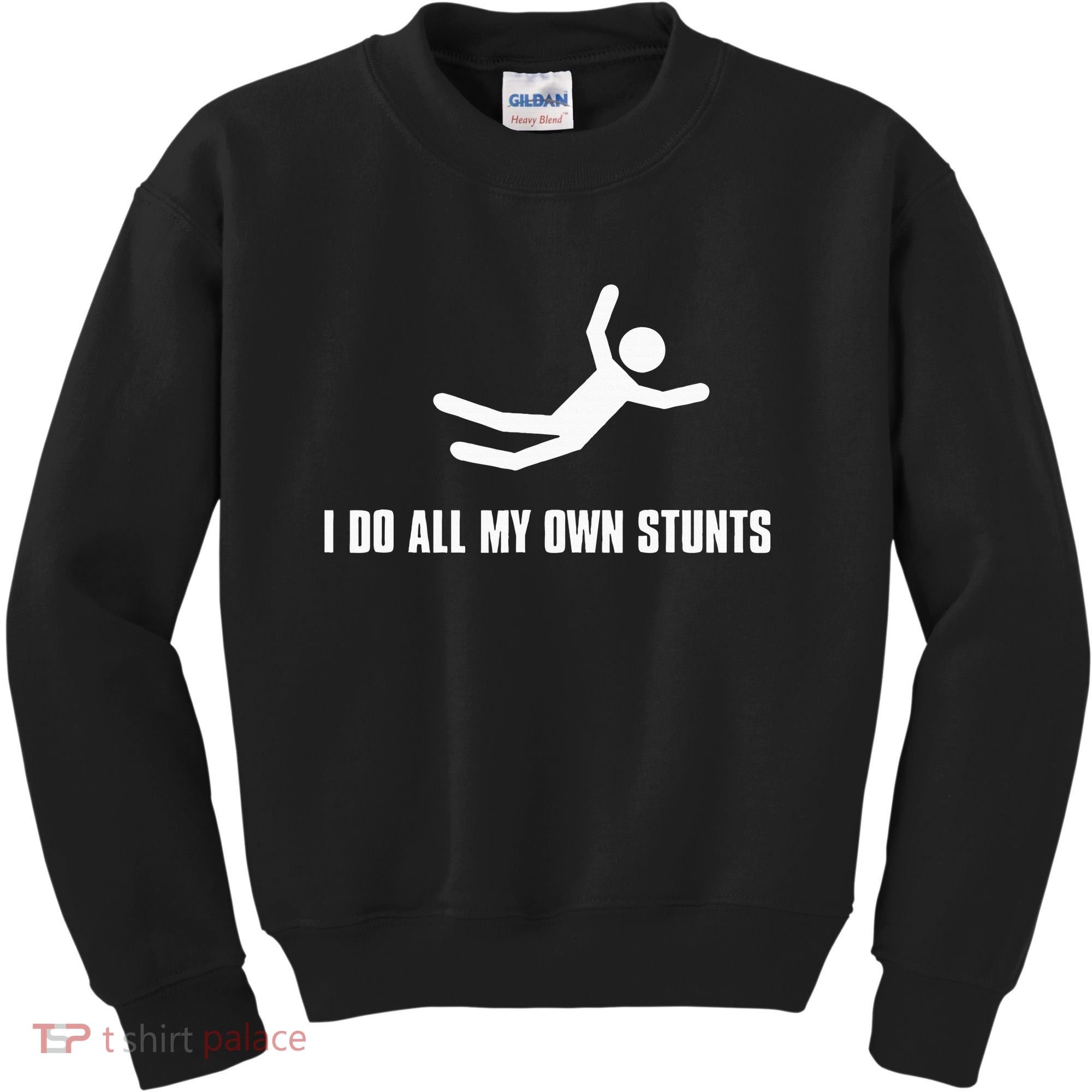 I Do All My Own Stunts Dark Kids Sweatshirt