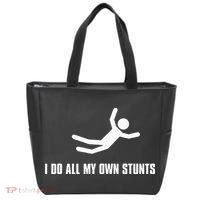 I Do All My Own Stunts Dark Tote Bag thumb 0