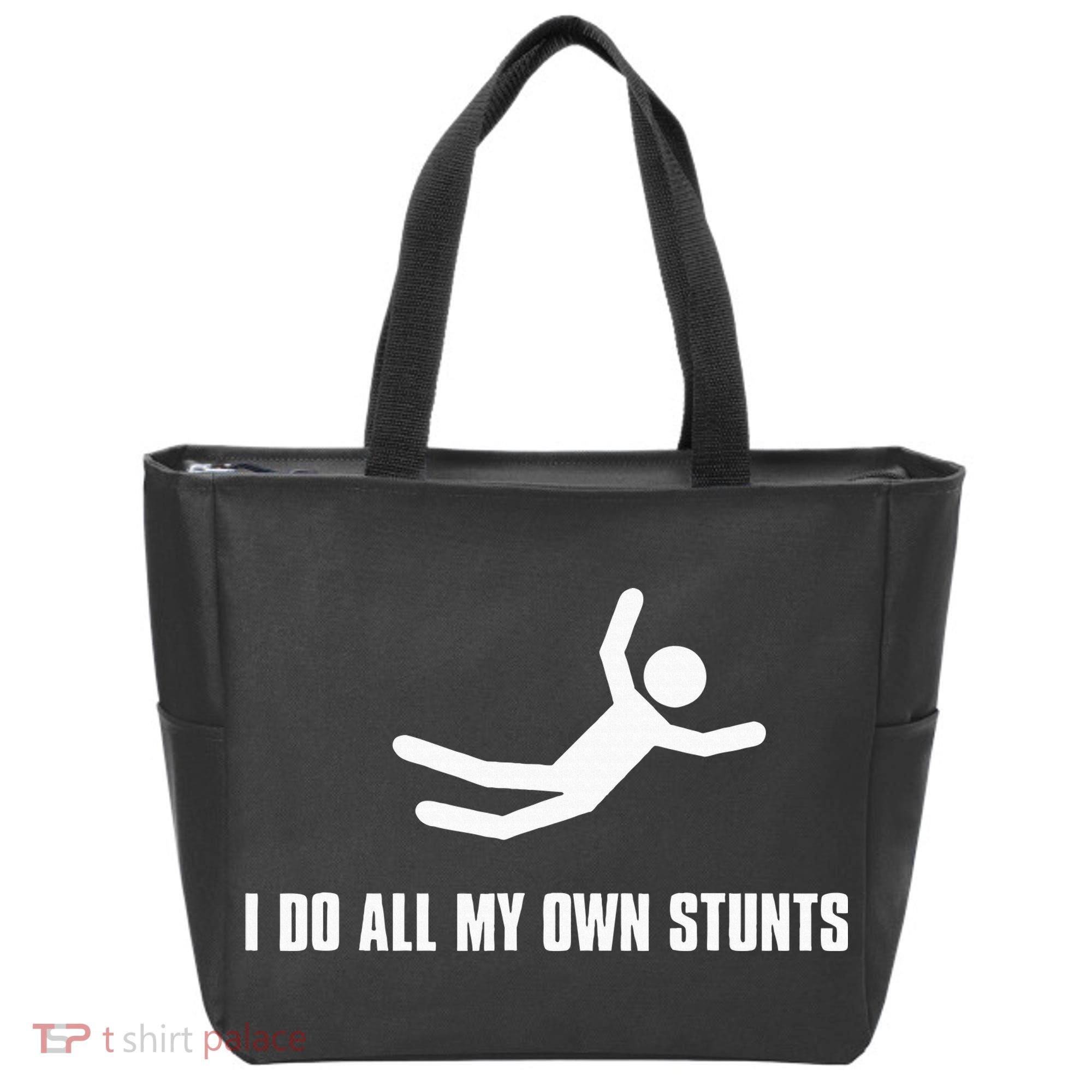I Do All My Own Stunts Dark Tote Bag