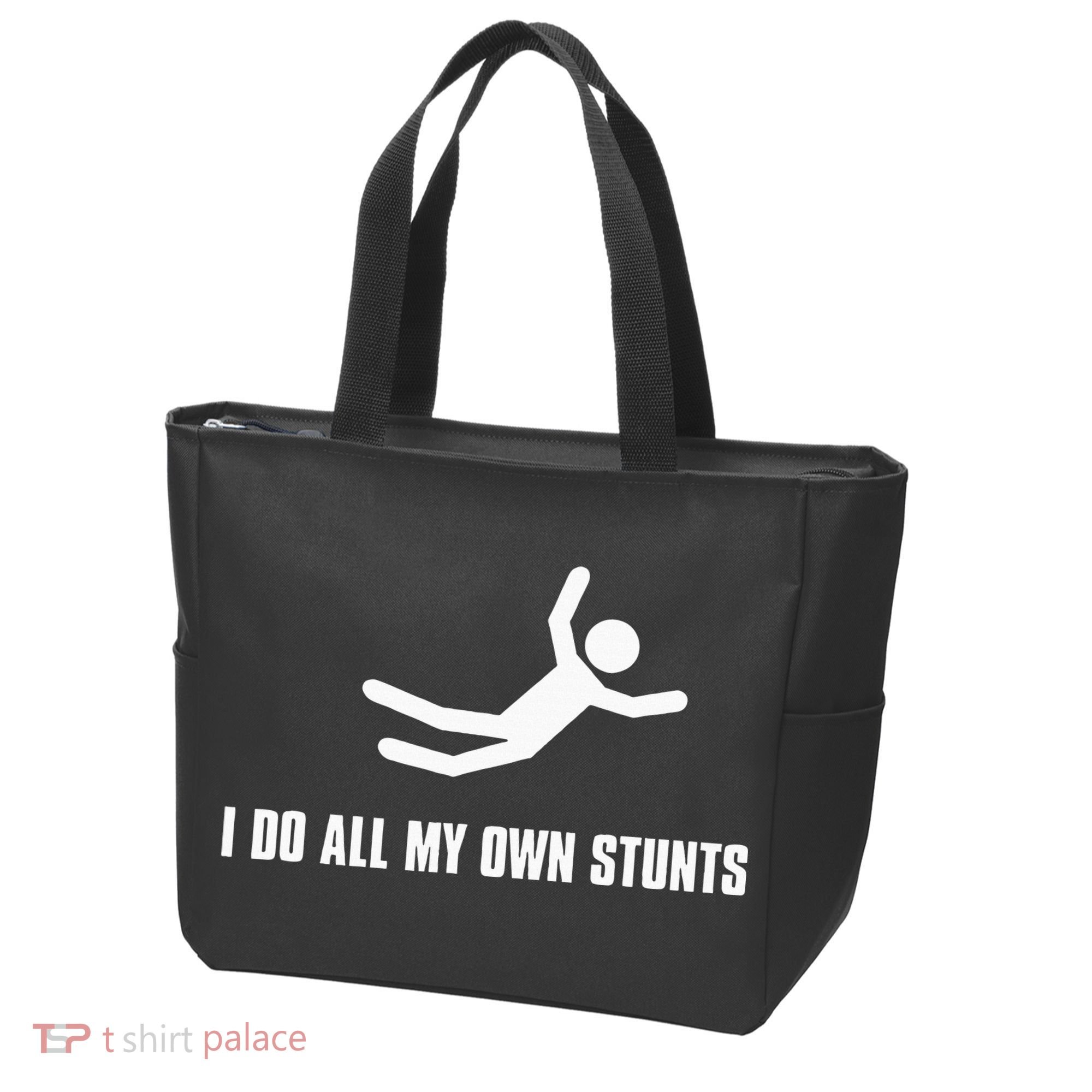 I Do All My Own Stunts Dark Tote Bag