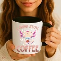I Drink A'lotl Coffee Funny Axolotl Kawaii Coffee Mug thumb 3