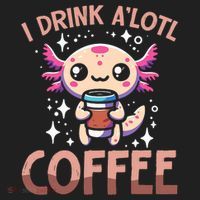 I Drink A'lotl Coffee Funny Axolotl Kawaii Golf Towel thumb 3