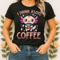 I Drink A'lotl Coffee Funny Axolotl Kawaii Women's T-Shirt thumb 2