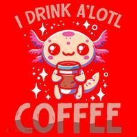 I Drink A'lotl Coffee Funny Axolotl Kawaii Santa Hat thumb 1