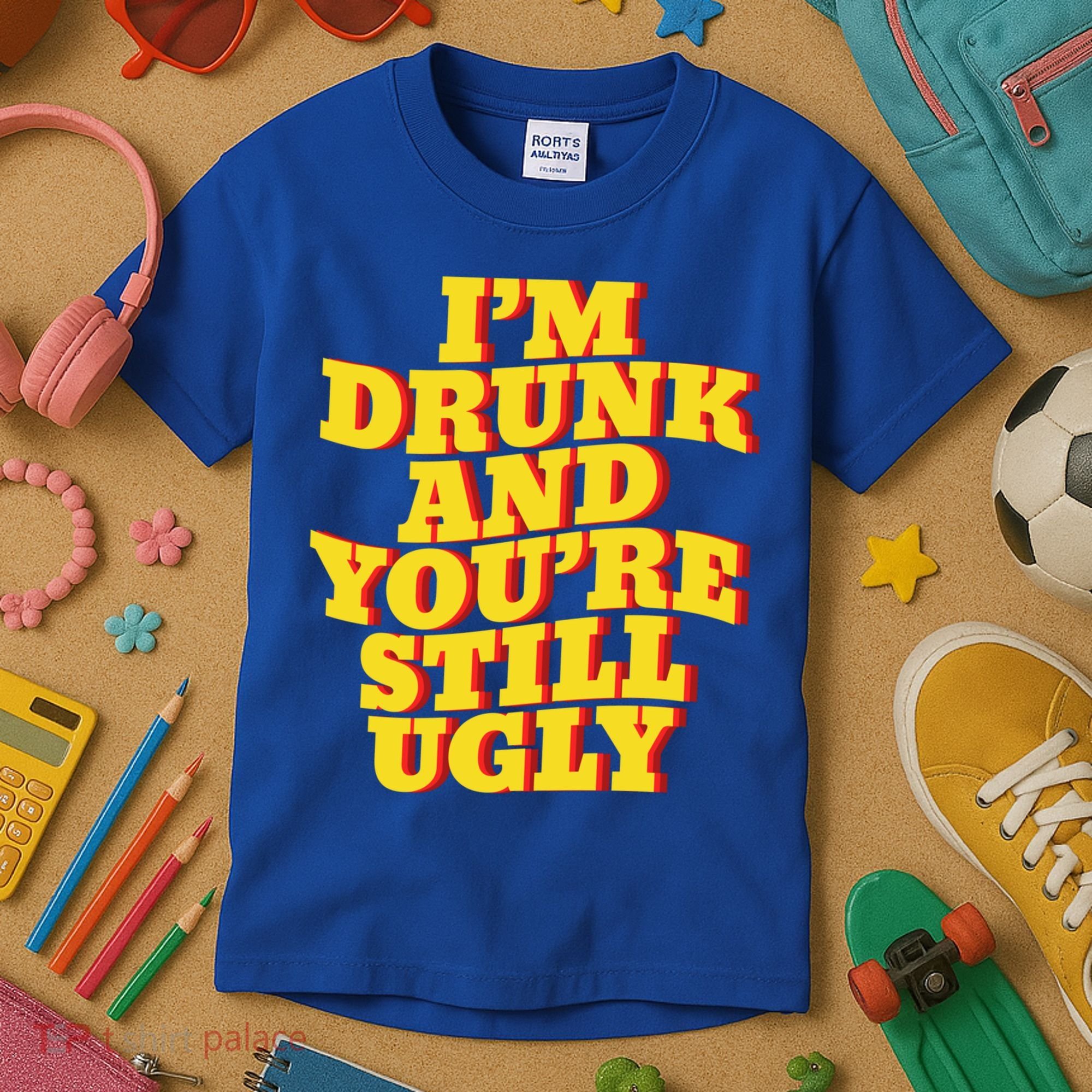 I'm Drunk And You're Still Ugly Drunk Jokes Alcohol Party Gift Kids T-Shirt