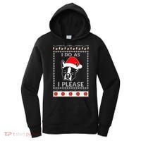 I Do As I Please Boston Terrier Ugly Christmas Sweater Cute Gift Women's Hoodie thumb 0