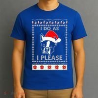 I Do As I Please Boston Terrier Ugly Christmas Sweater Cute Gift T-Shirt thumb 3