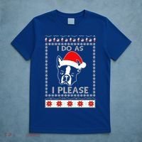 I Do As I Please Boston Terrier Ugly Christmas Sweater Cute Gift T-Shirt thumb 5