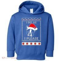I Do As I Please Boston Terrier Ugly Christmas Sweater Cute Gift Toddler Hoodie thumb 0