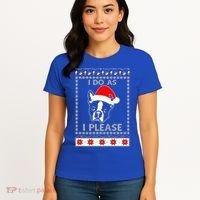 I Do As I Please Boston Terrier Ugly Christmas Sweater Cute Gift Women's T-Shirt thumb 4