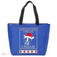 I Do As I Please Boston Terrier Ugly Christmas Sweater Cute Gift Tote Bag thumb 0