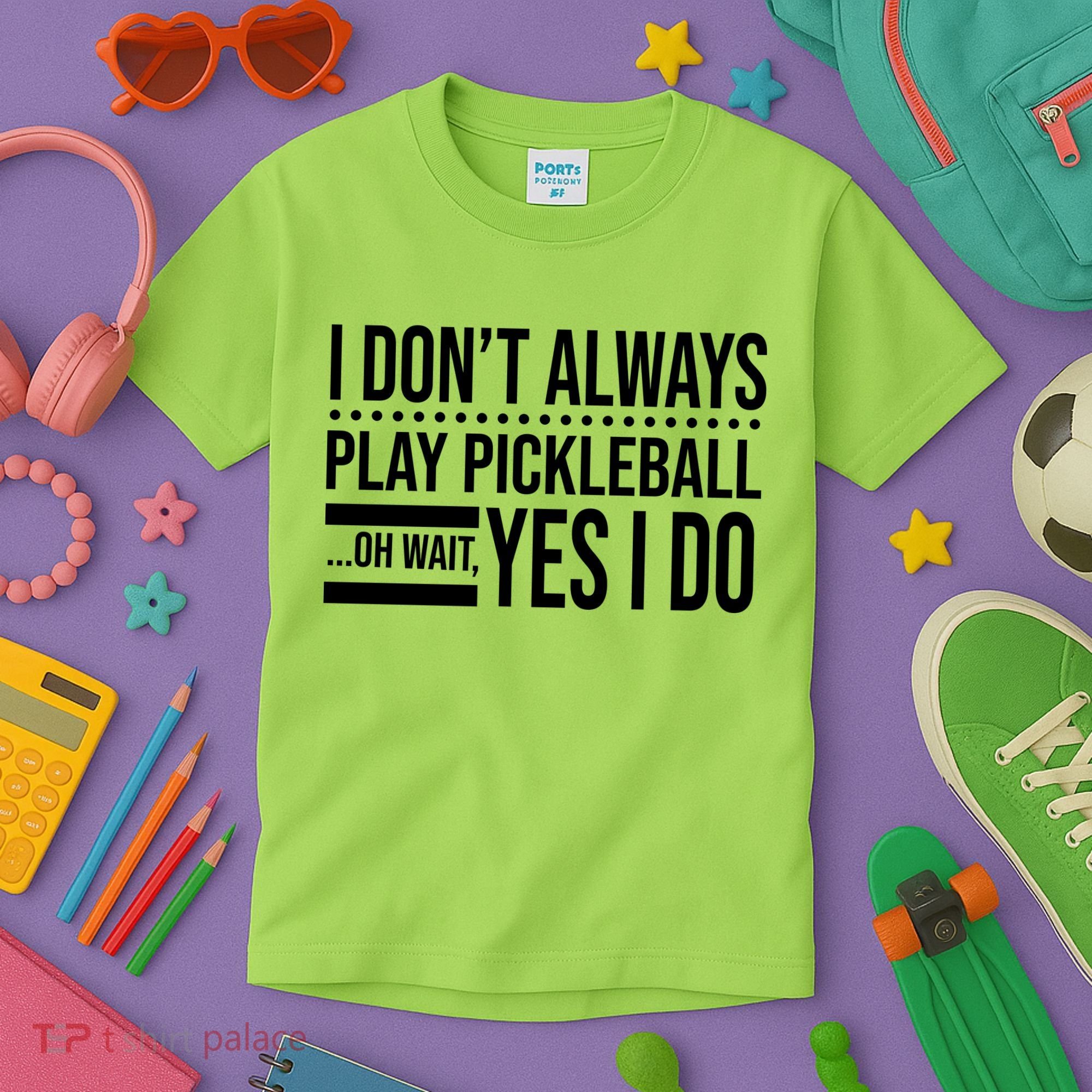 I Don't Always Play Pickleball Funny Kids T-Shirt