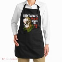 I Dont Always Ch Ch Ch Lazy Halloween Costume Horror Movie Apron thumb 2