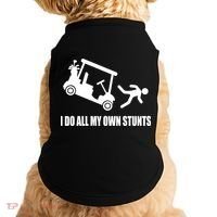 I Do All My Own Stunts Funny Golfer Doggie Tank thumb 0