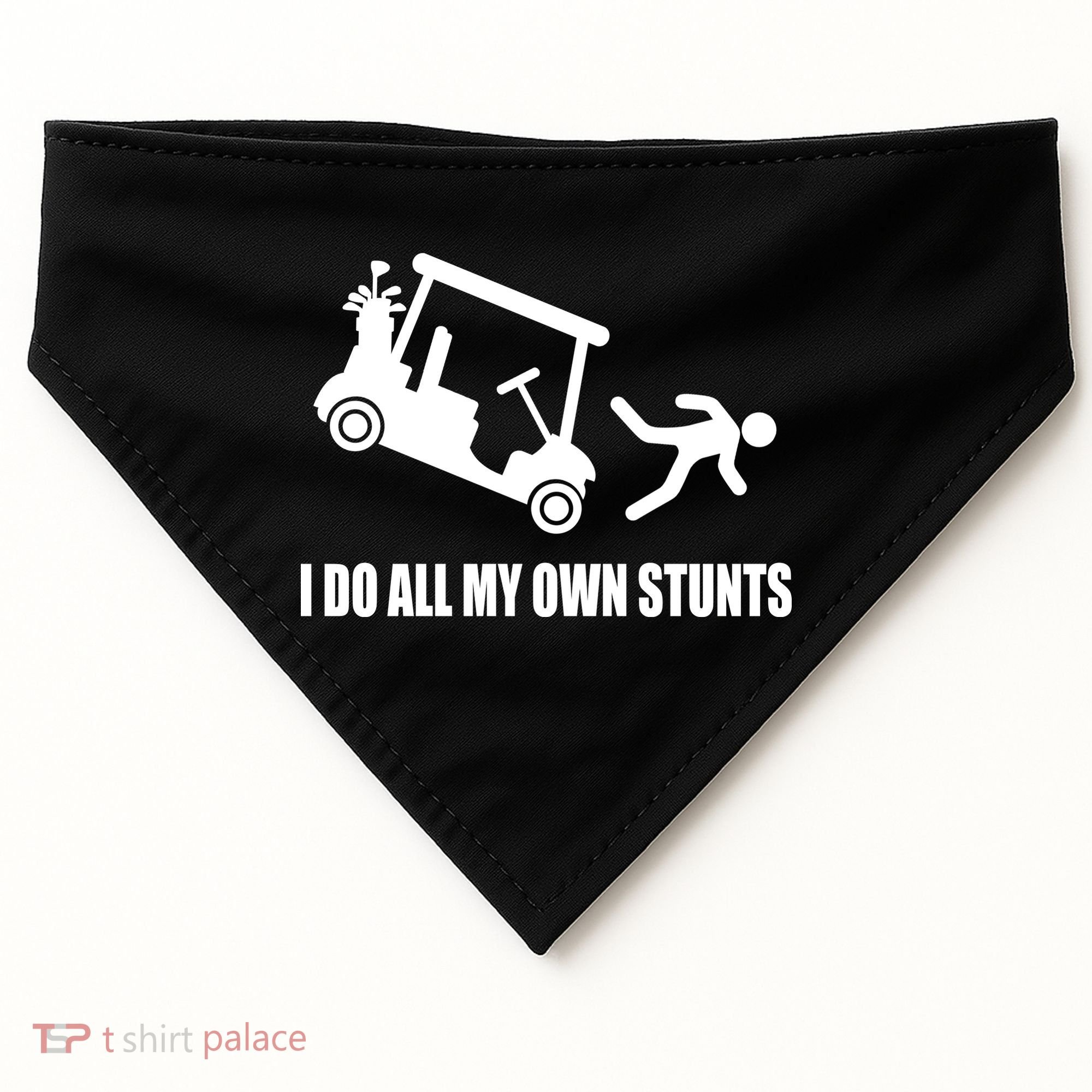 I Do All My Own Stunts Funny Golfer USA-Made Doggie Bandana