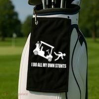 I Do All My Own Stunts Funny Golfer Golf Towel thumb 2