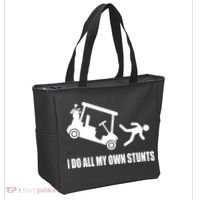 I Do All My Own Stunts Funny Golfer Tote Bag thumb 2