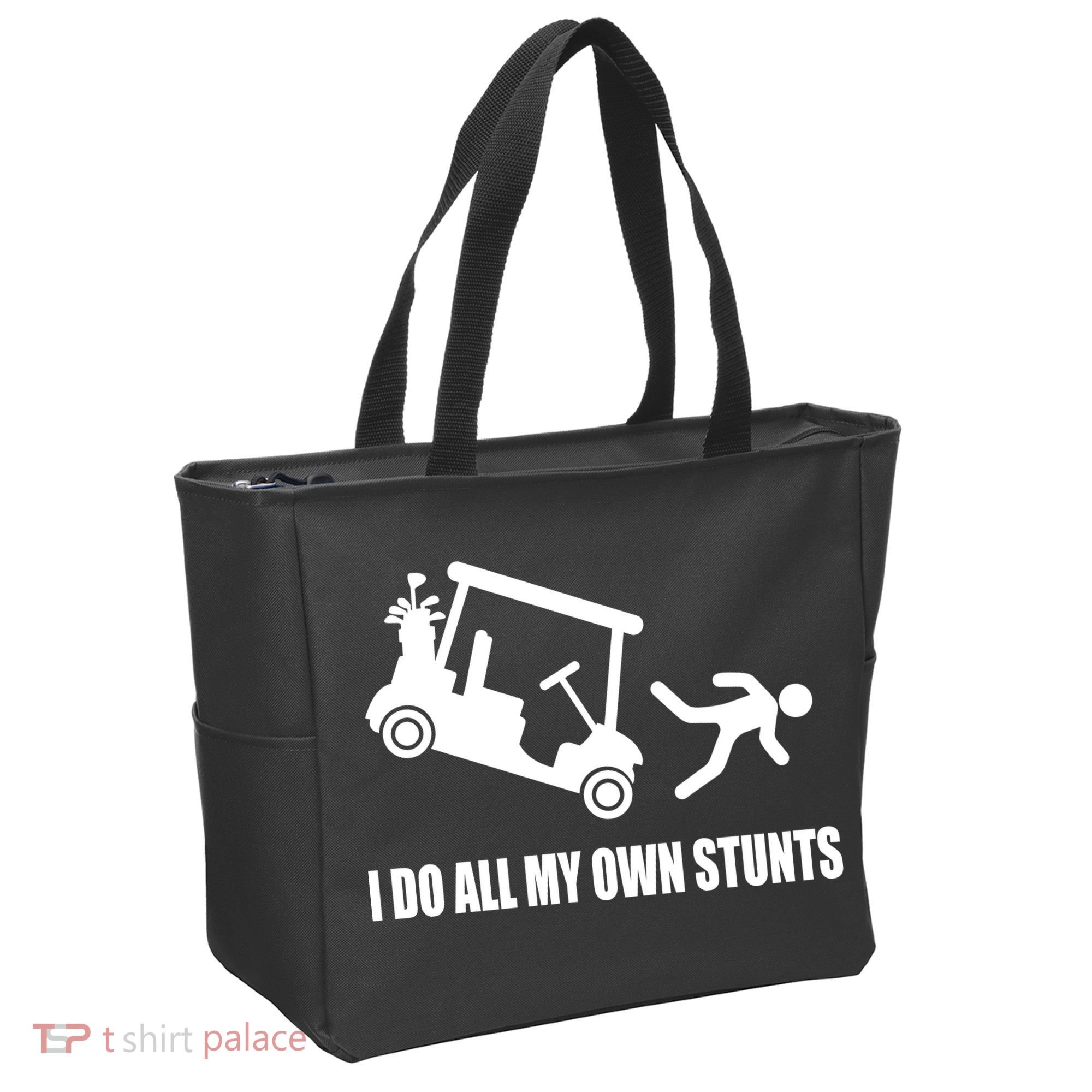 I Do All My Own Stunts Funny Golfer Tote Bag