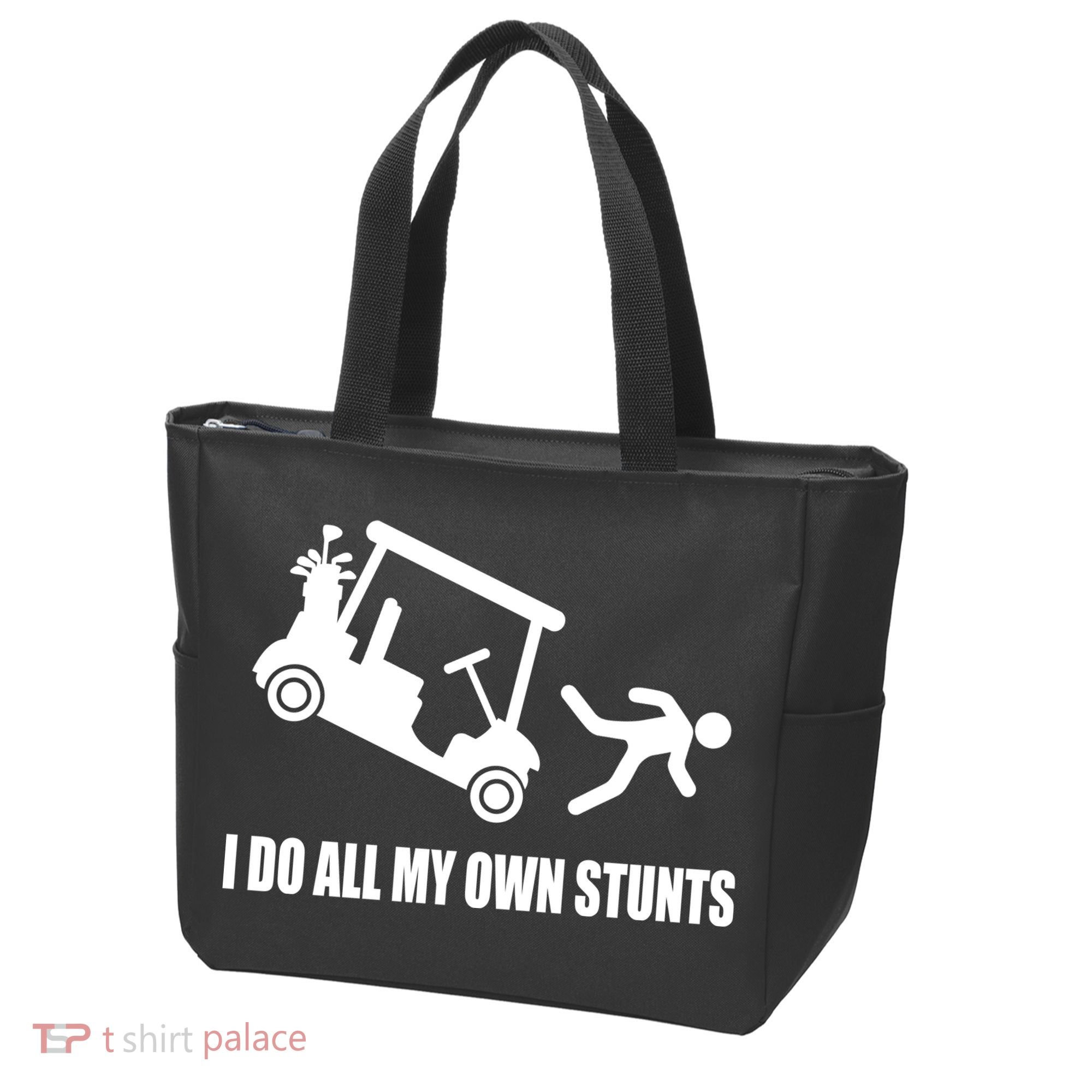I Do All My Own Stunts Funny Golfer Tote Bag
