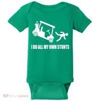 I Do All My Own Stunts Funny Golfer Baby Bodysuit thumb 0