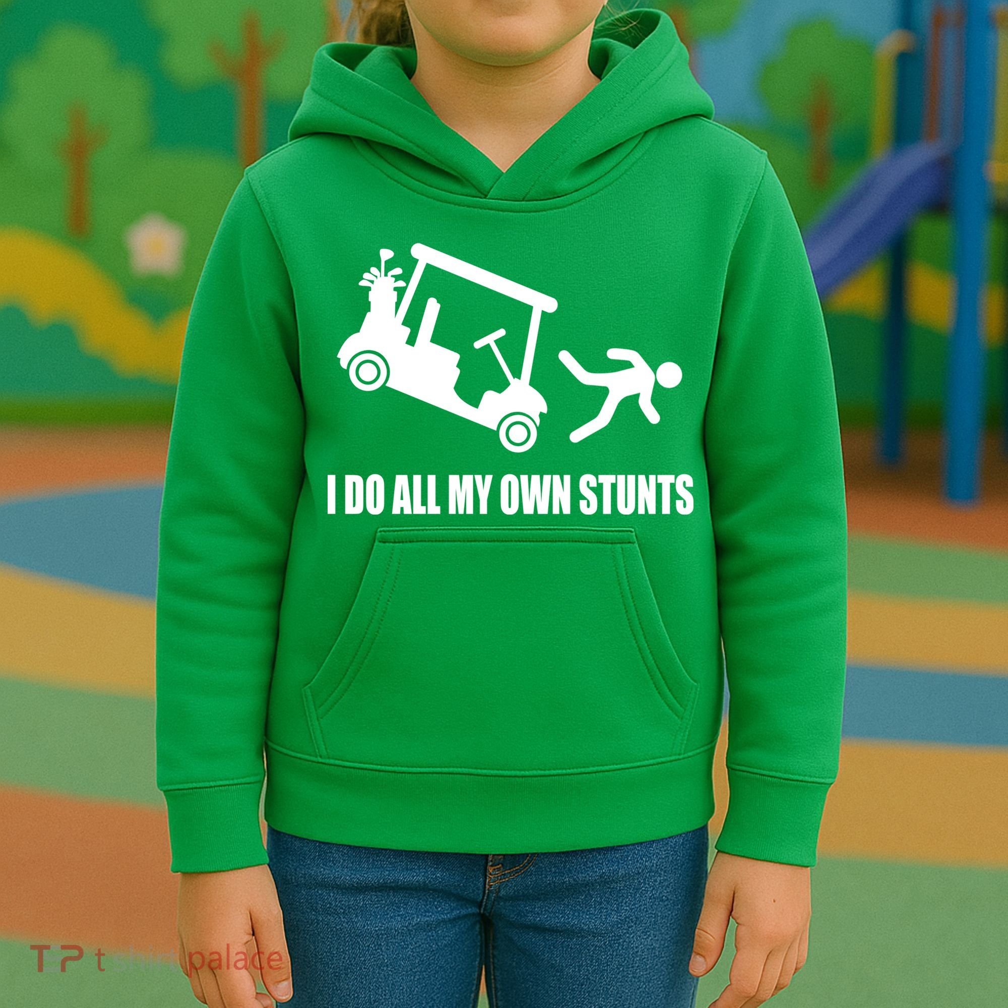 I Do All My Own Stunts Funny Golfer Kids Hoodie
