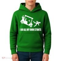 I Do All My Own Stunts Funny Golfer Kids Hoodie thumb 4