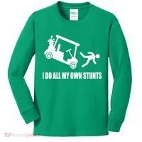 I Do All My Own Stunts Funny Golfer Kids Long Sleeve Shirt thumb 0