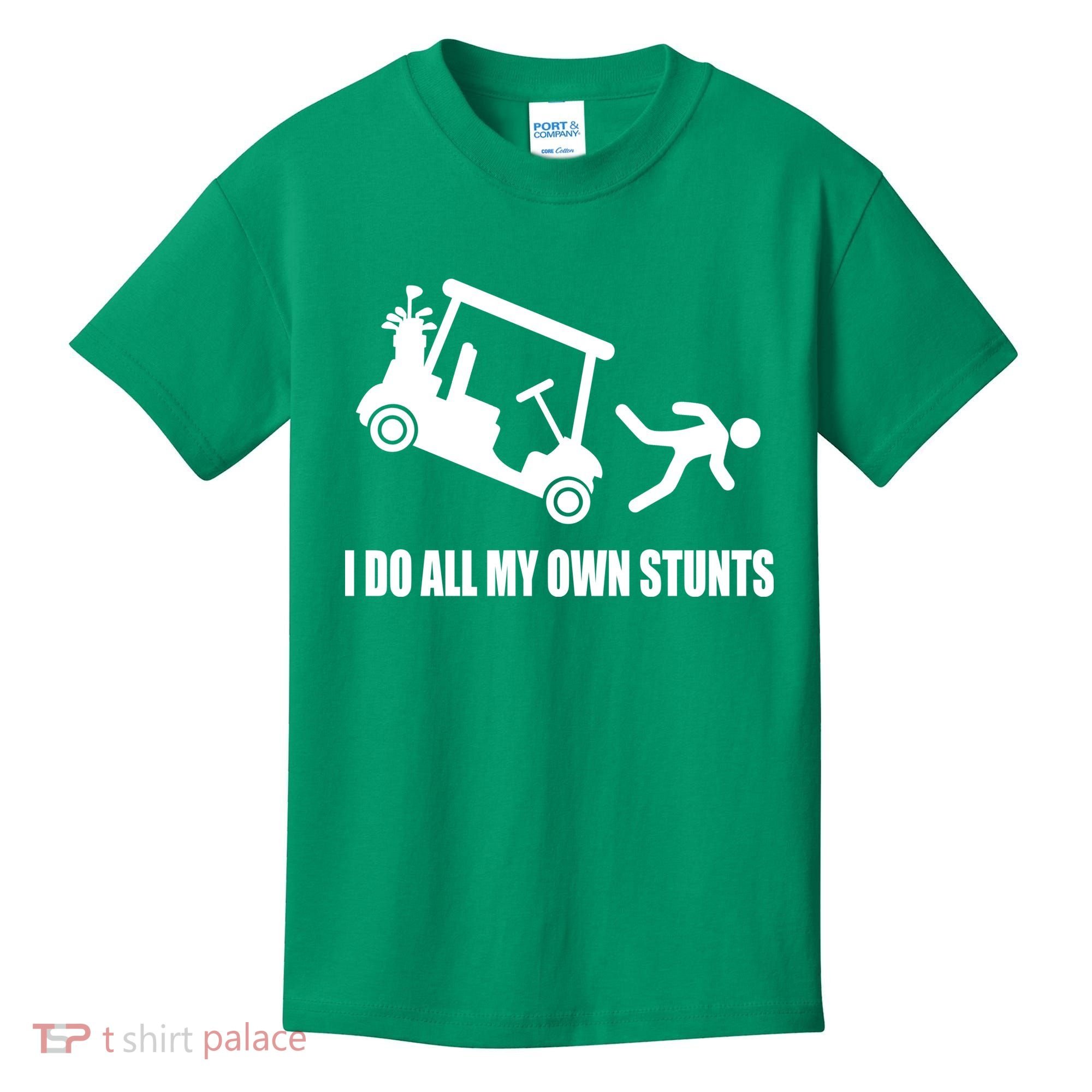 I Do All My Own Stunts Funny Golfer Kids T-Shirt