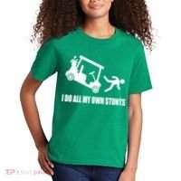 I Do All My Own Stunts Funny Golfer Kids T-Shirt thumb 2