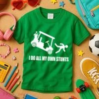 I Do All My Own Stunts Funny Golfer Kids T-Shirt thumb 3
