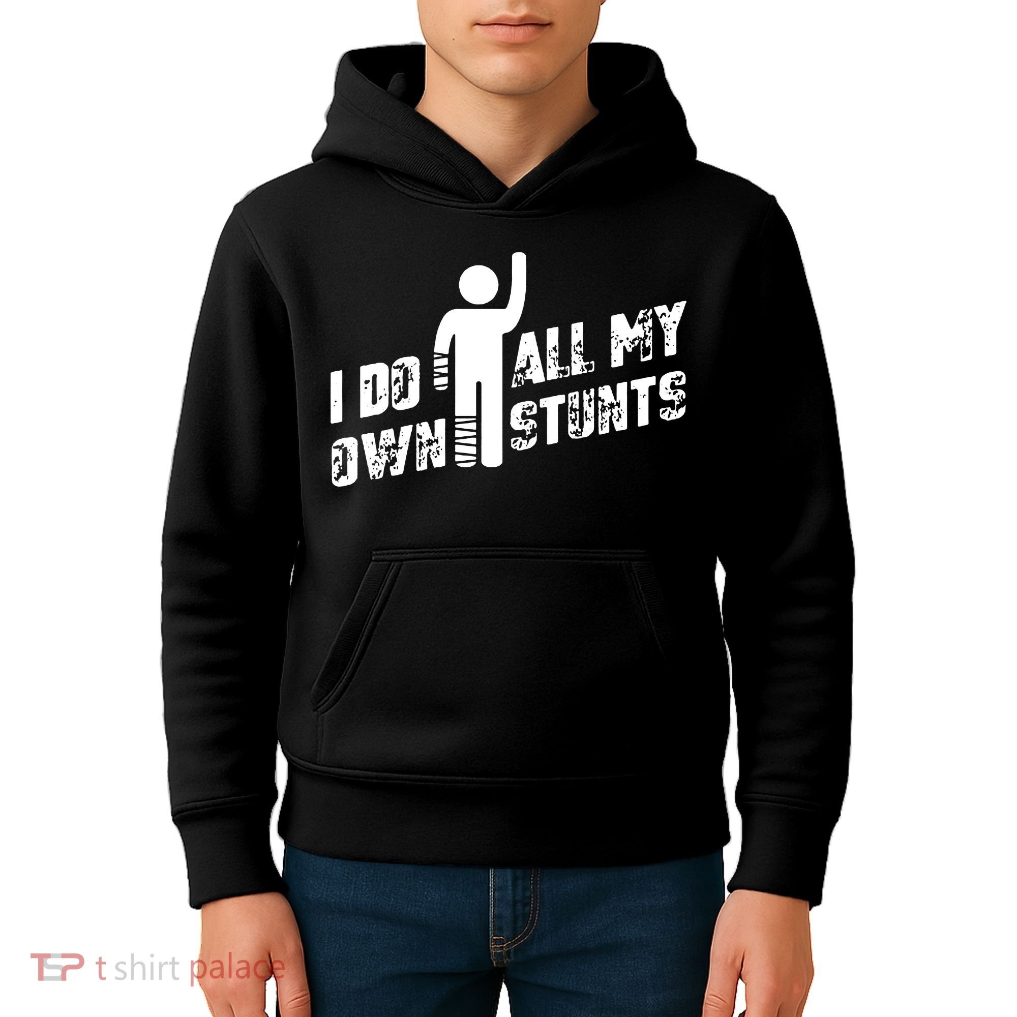 I Do All My Own Stunts Kids Hoodie