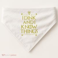 I Dink And I Know Things Funny Pickleball USA-Made Doggie Bandana thumb 0