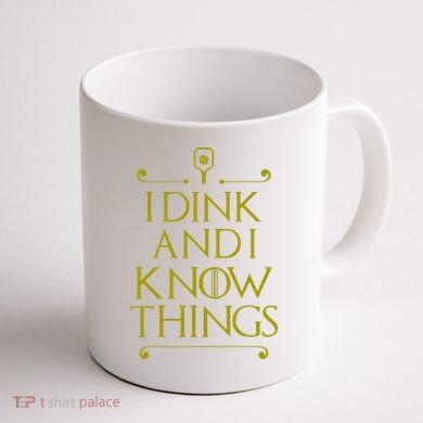 I Dink And I Know Things Funny Pickleball Coffee Mug back