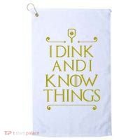 I Dink And I Know Things Funny Pickleball Golf Towel thumb 0