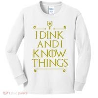 I Dink And I Know Things Funny Pickleball Kids Long Sleeve Shirt thumb 0