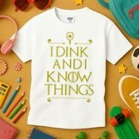 I Dink And I Know Things Funny Pickleball Kids T-Shirt thumb 3