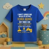 I Don't Always Die Gamer Funny Toddler T-Shirt thumb 3