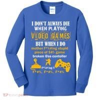 I Don't Always Die Gamer Funny Kids Long Sleeve Shirt thumb 0