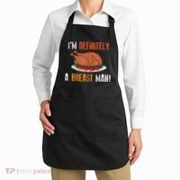 IM Definitely A Breast Man Funny Thanksgiving Turkey Apron thumb 2