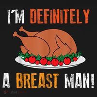 IM Definitely A Breast Man Funny Thanksgiving Turkey Women's Hoodie thumb 2