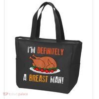 IM Definitely A Breast Man Funny Thanksgiving Turkey Tote Bag thumb 3