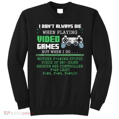 I Don't Always Die When Playing Video Games Controller Gamer Sweatshirt