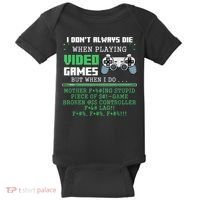 I Don't Always Die When Playing Video Games Controller Gamer Baby Bodysuit thumb 0