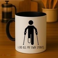 I Do All My Own Stunts Gift Get Well Gift Funny Injury Leg Gift Coffee Mug thumb 4