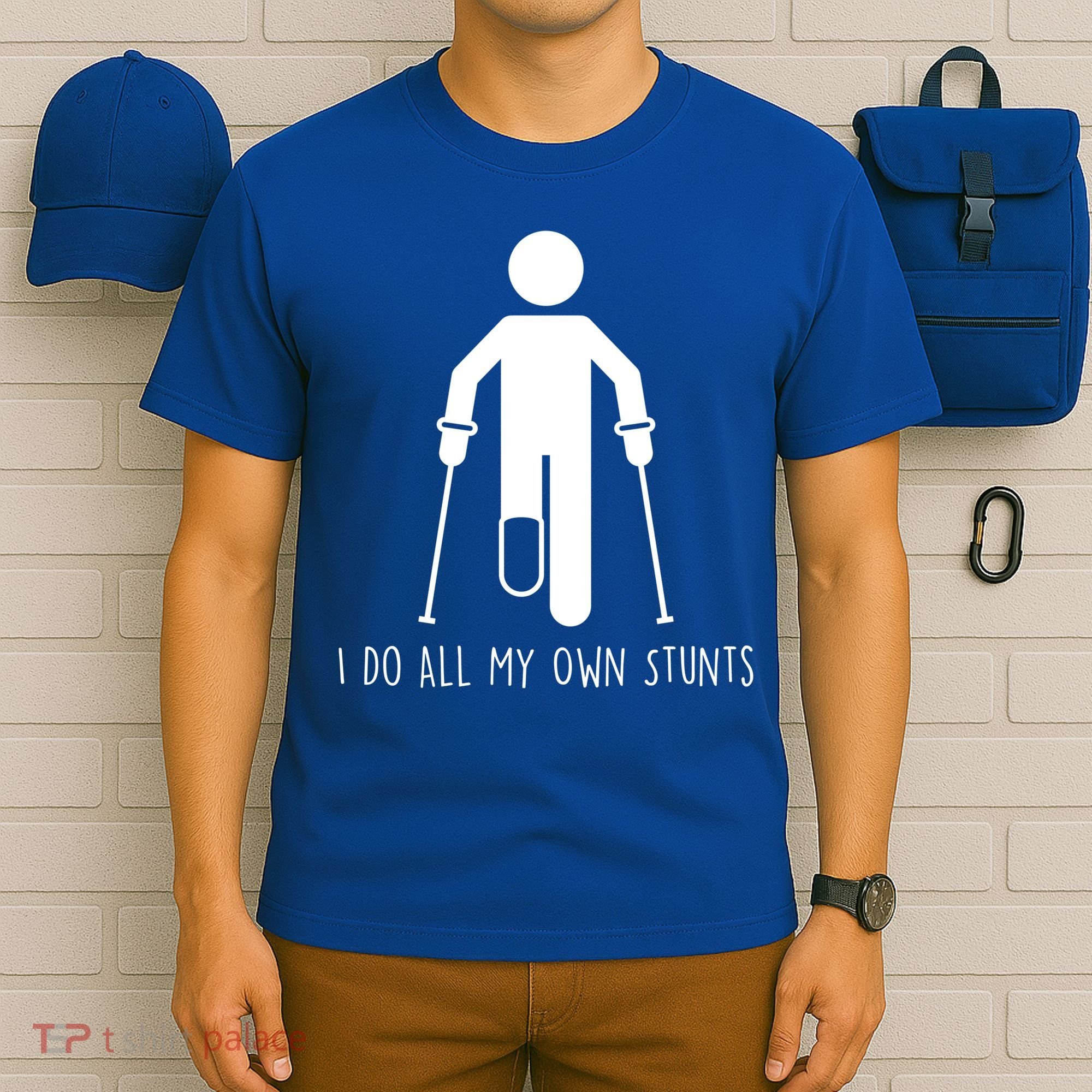I Do All My Own Stunts Gift Get Well Gift Funny Injury Leg Gift T-Shirt