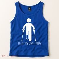 I Do All My Own Stunts Gift Get Well Gift Funny Injury Leg Gift Tank Top thumb 2