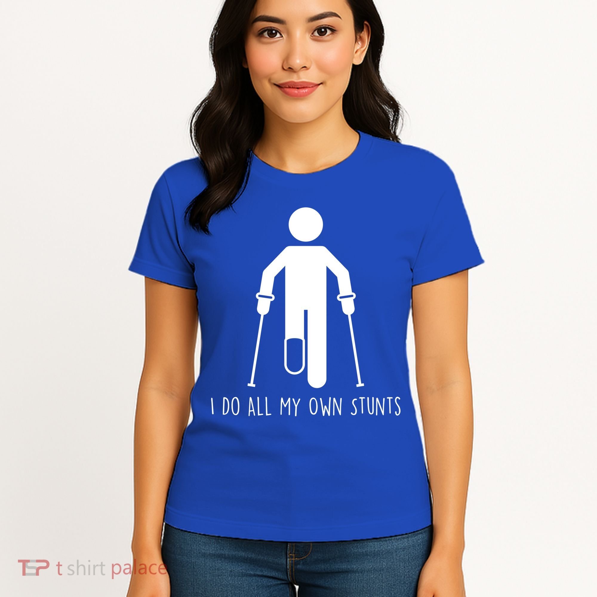 I Do All My Own Stunts Gift Get Well Gift Funny Injury Leg Gift Women's T-Shirt
