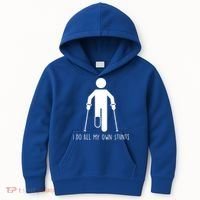I Do All My Own Stunts Gift Get Well Gift Funny Injury Leg Gift Kids Hoodie thumb 0